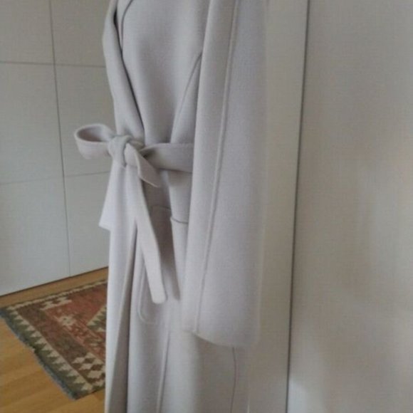 S MAX MARA Cashmere Wool blend Wrap coat-ALATI- Ghiaccio i.e. ice- Ital 44, US10 - Picture 7 of 11